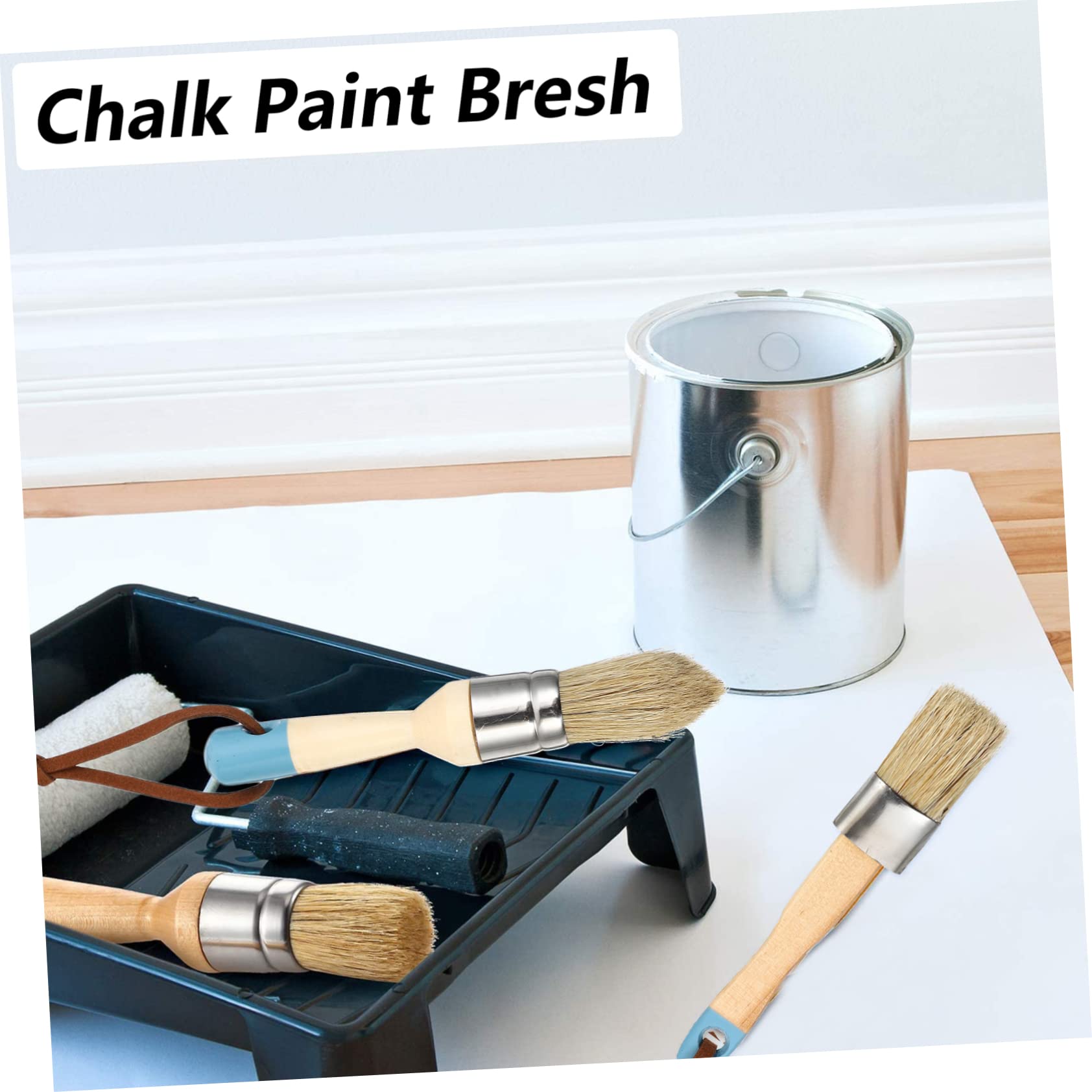 PLAFOPE 4pezzi Pennelli Setole Cinghiale Da Manico in Legno Pennello Per Decorazioni Domestiche Strumento Pittura Per Artista Pittura Olio
