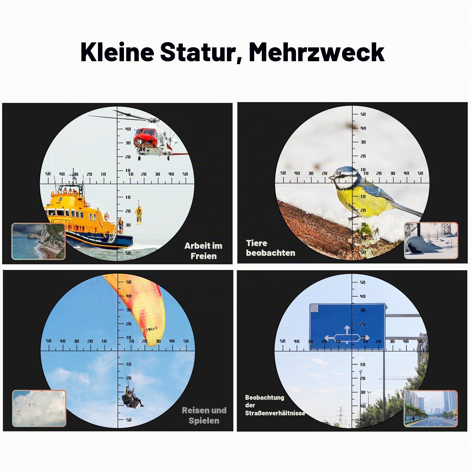 Precisions Optischer Entfernungsmesser Monokular 12-fach vergrößern leichte Entfernungsmesser für Beobachtung im Freien & Entfernungsmessung Sichtabsehen Monokular