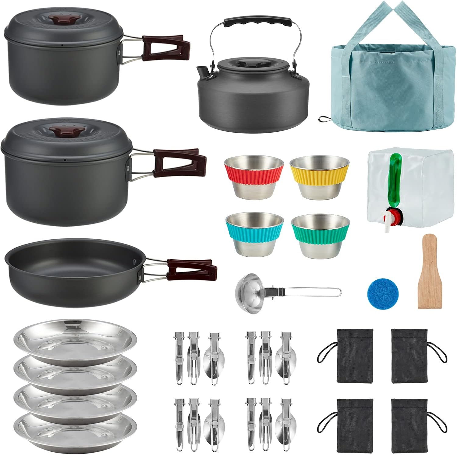 Bulin 24-Piece Lightweight Camping Cookware Set for Outdoor Cooking Bulin 24-Piece Lightweight Camping Cookware Set for Outdoor Cooking