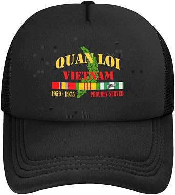 Quan-LOI-Vietnam-Veteran Baseball Cap, Breathable Mesh Back Trucker Hat for Men Women, Adjustable Snapback Hats for Casual Wear