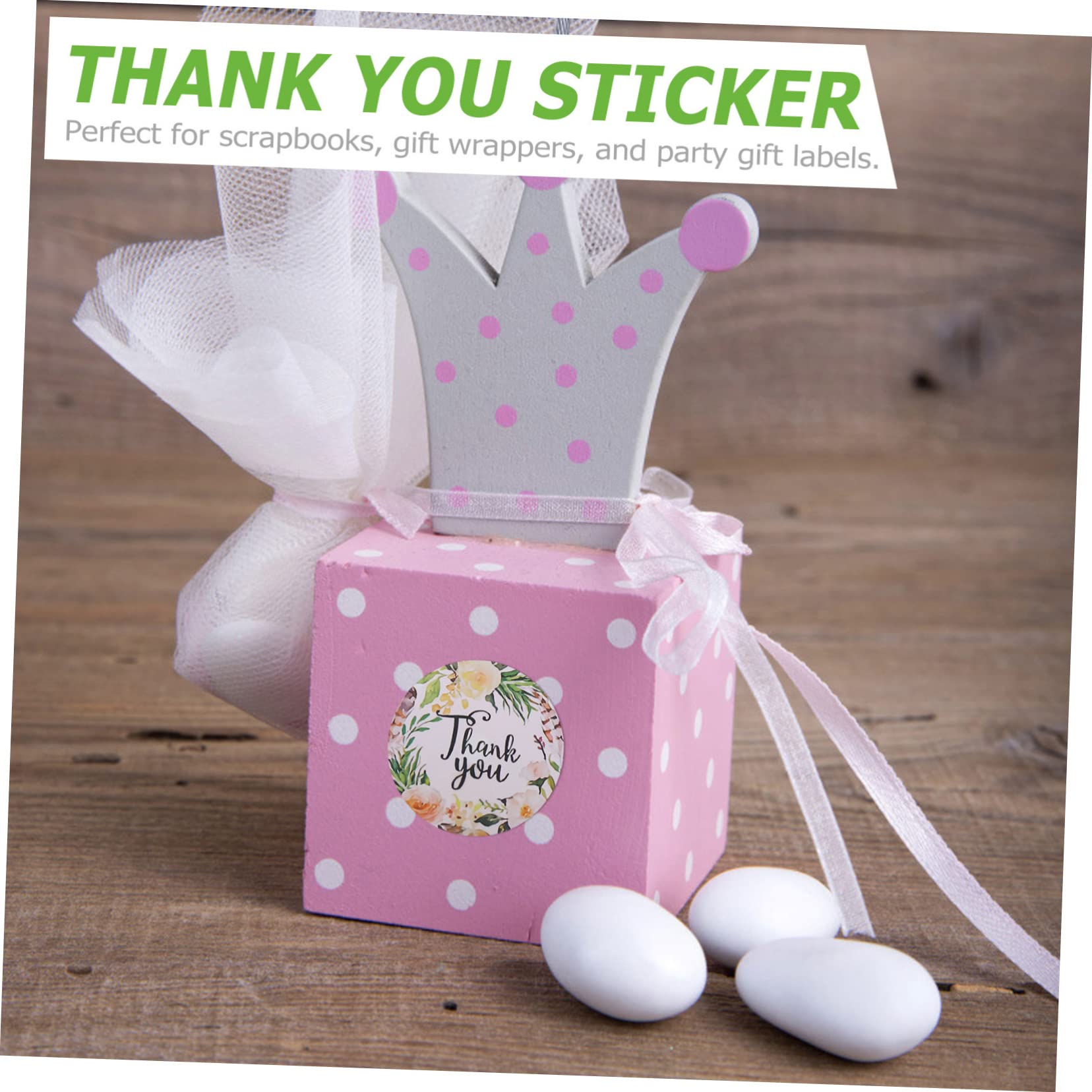 4rotoli Adesivi Ringraziamento Per Sacchetti Confezione Stickers Design Elegante Per Feste e Regali Perfetti Per Decorare e Personalizzare Eventi Speciali