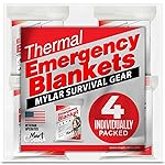 Emergency Blankets for Survival Gear and Equipment x6, Space Blanket, Mylar Blankets, Thermal Blanket, Survival Blanket, Survival Kits Emergency Kit, Emergency Supplies, Foil Blanket Camping Shelter