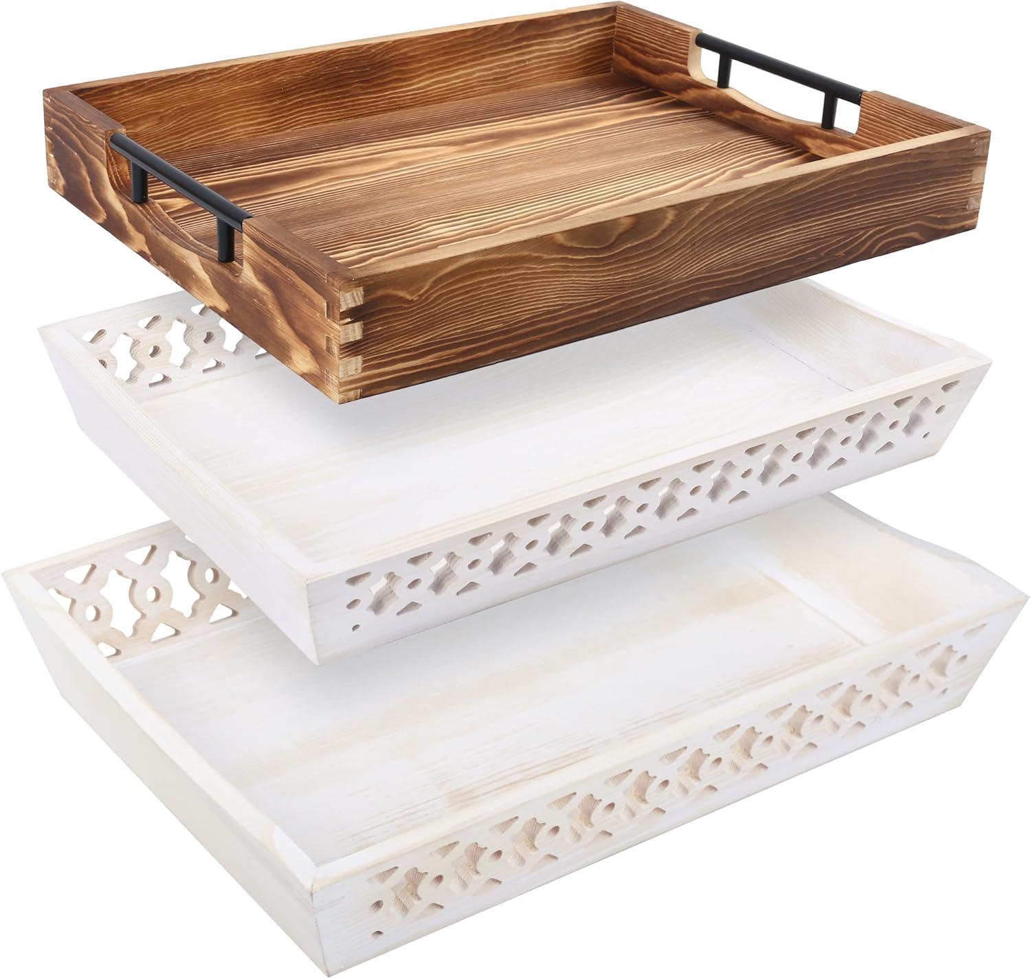 Bundle of Large Ottoman Tray and Decorative Wood Serving Trays : Home & Kitchen