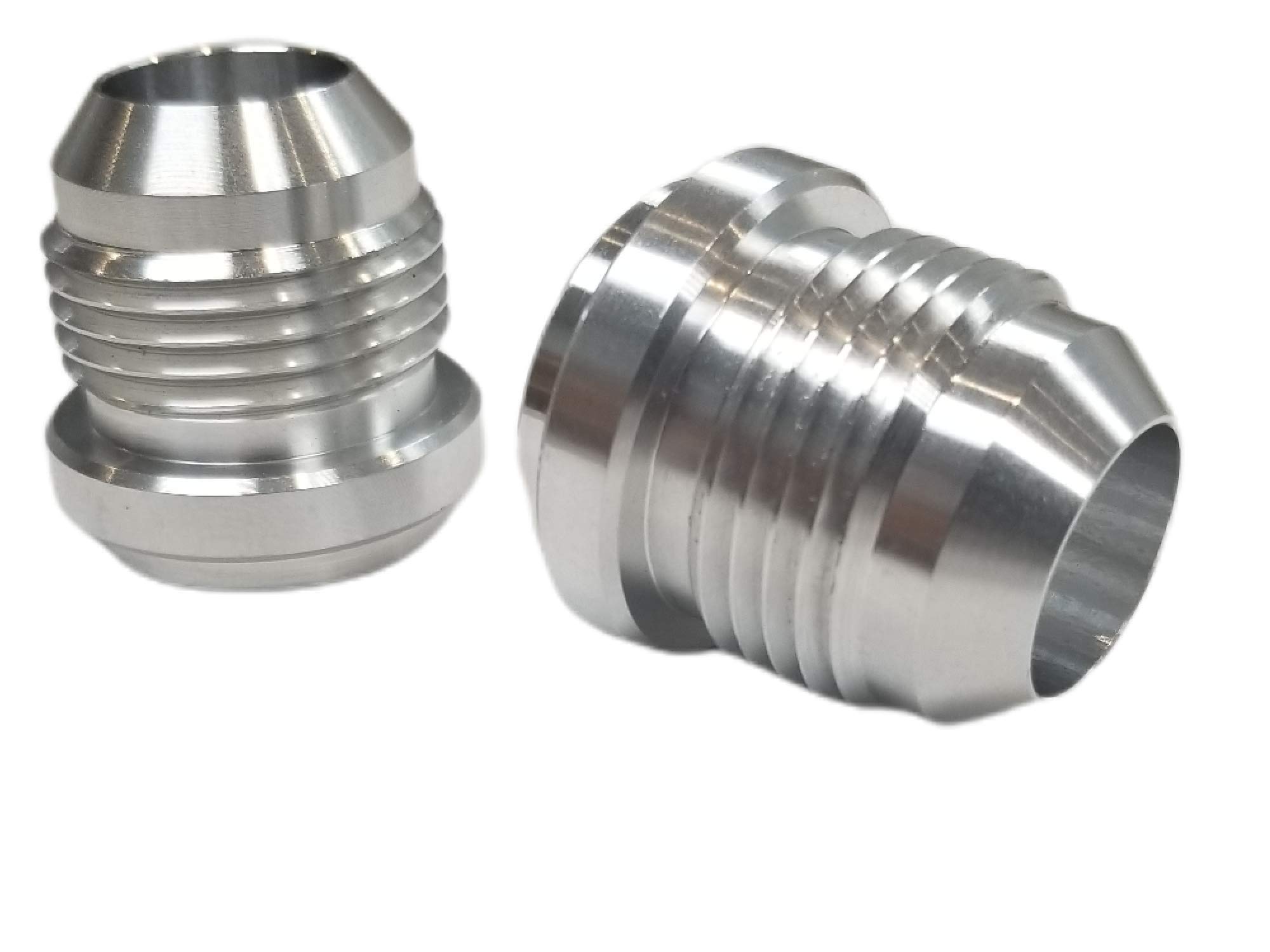 2-Pack Z Whip 12AN Aluminum Male Weld on Bung 37 Degree JIC -12 12 AN12 Weldable Fitting Fuel Oil Coolant Fluid Air Bare Aluminum Raw Finish Turbo Drain Catch Can 1-1/16-12 Thread Made In The USA