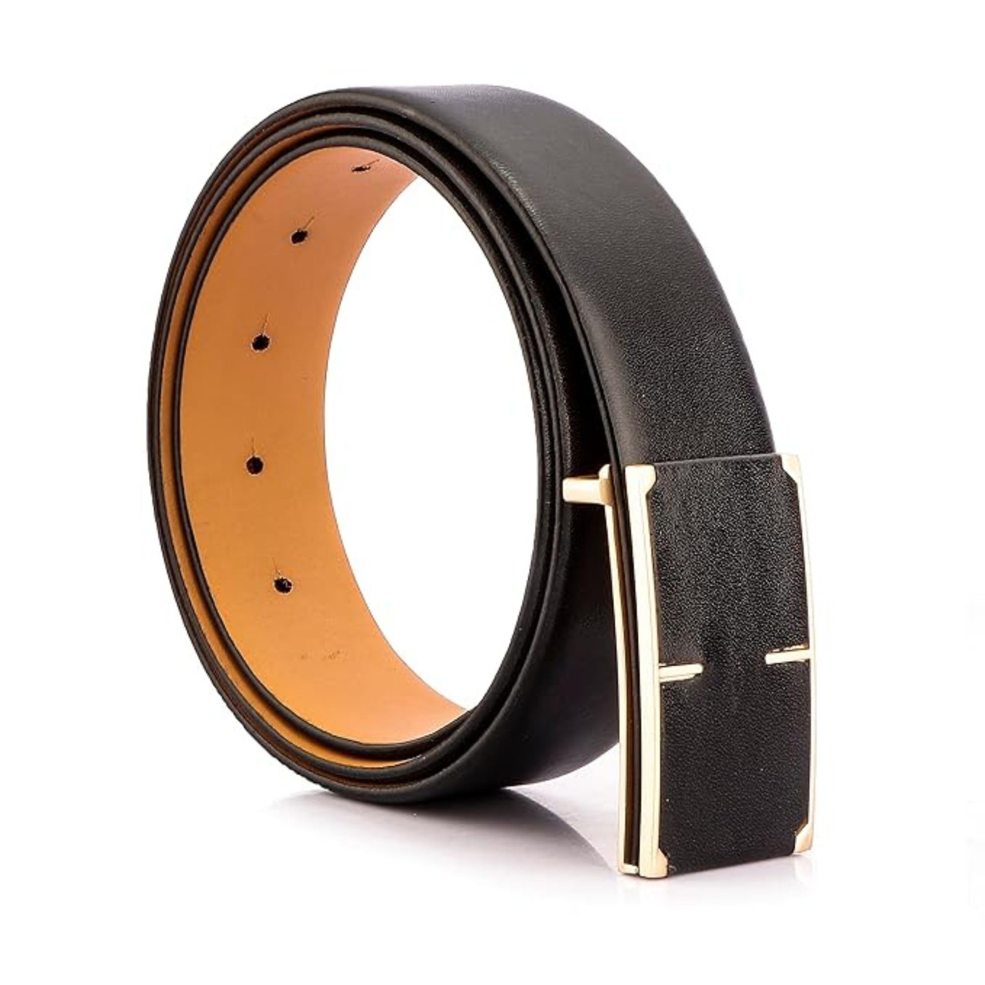 Adjustable Classic | Unisex Genuine Leather Belt|Formal/Casual Belt For Men And Women|Adjustable Waistband|Pack of 1 | Texas| Size-30-42|Black & Tan |-image-31