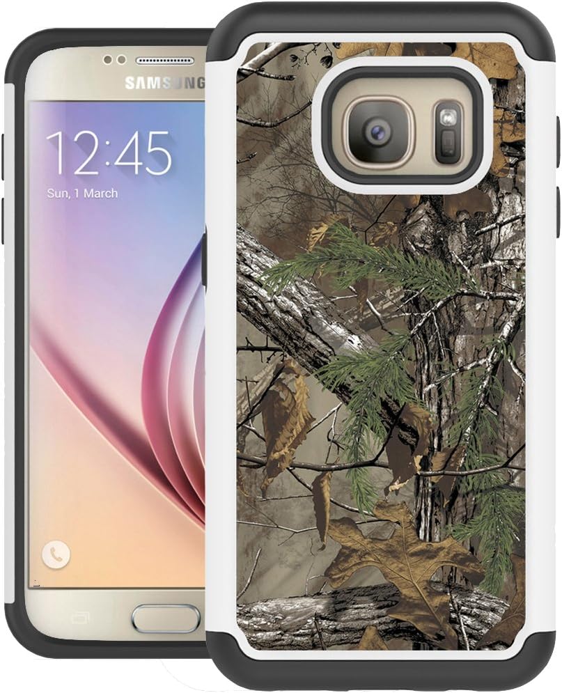 Galaxy S7 Case, UrSpeedtekLive [Shock Absorption] Dual Layer Heavy Duty Protective Silicone Plastic Cover Case for Samsung Galaxy S7 - Camo Tree