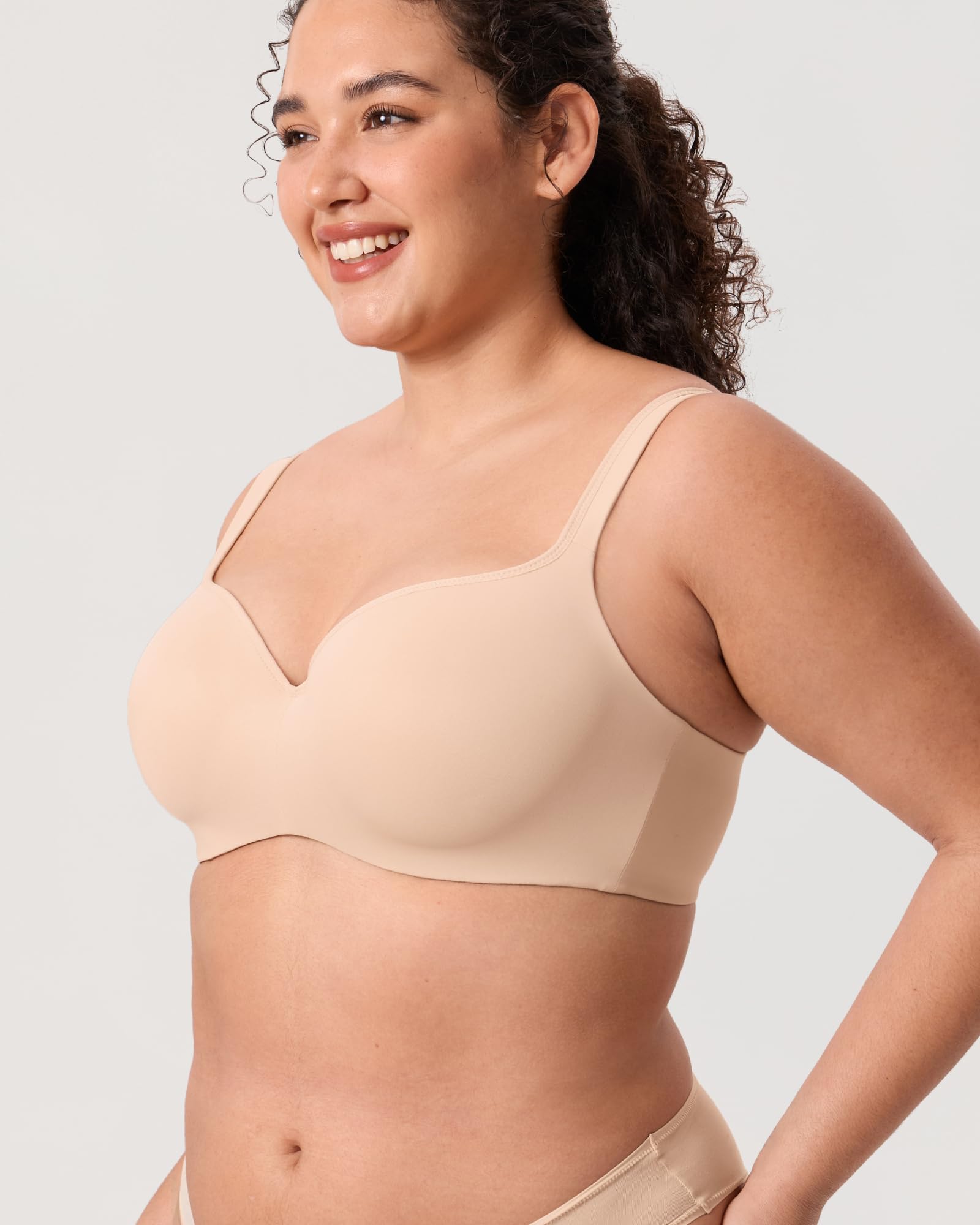 DELIMIRA Sujetador Tallas Grandes Balconette Mujer | Moldeado, con Aros, Invisible, Comodos