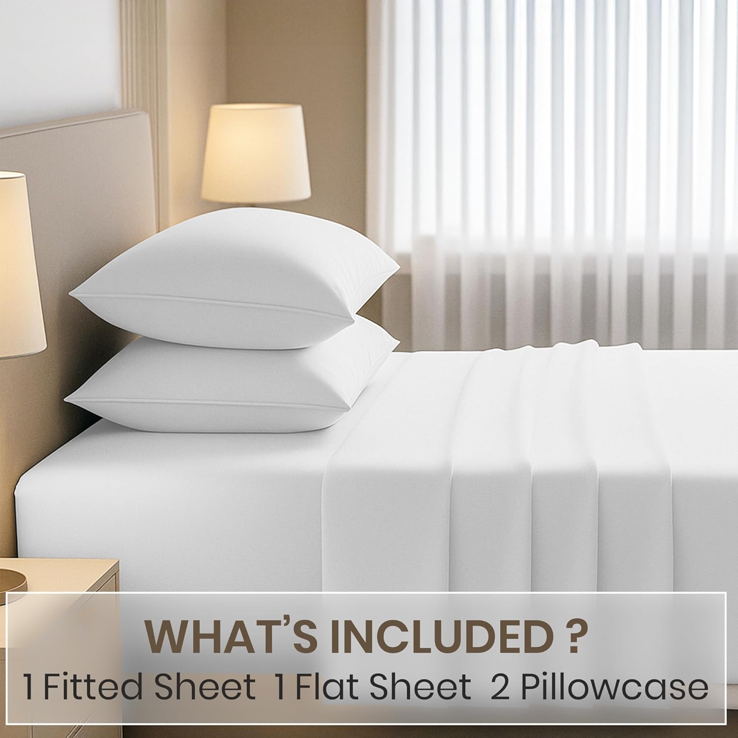 Kotton Culture 4 Pc Full Sheet Set - 1000 Thread Count 100% Egyptian Cotton Premium Hotel Luxury Bedding - Sateen Weave Soft Cooling Durable Bedsheet - 16" Deep Pocket Sheets - White