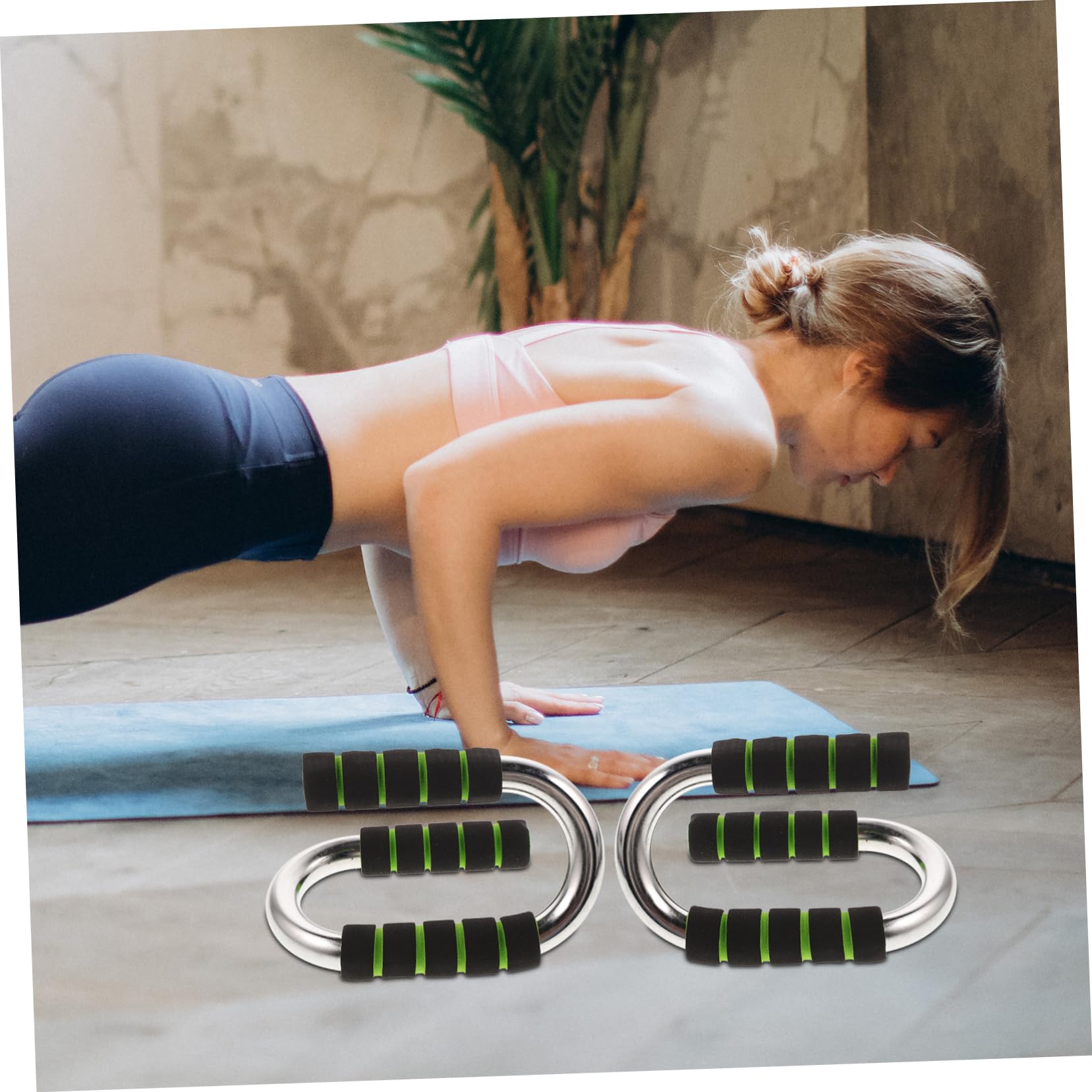 KOMBIUDA 1pair Portable Bracket Grip Bar for Chest Arm Muscle Strengthening Essential Home Fitness Equipment for Men Women Upper Body Workout Performance