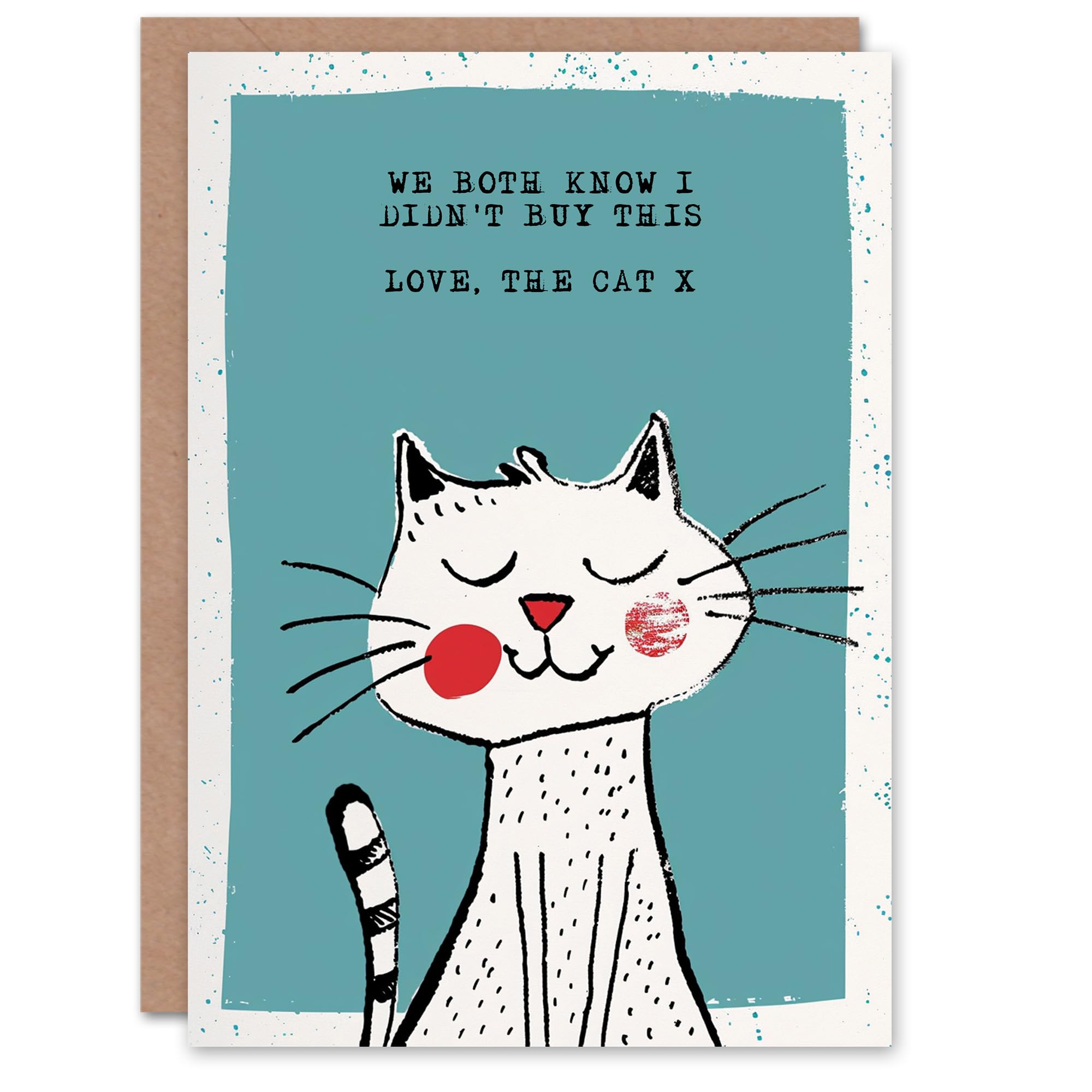 Artery8 Birthday Card Cute White Kitty Cartoon From The Cat For Her Gran Sister Niece Daughter Wife Woman Greeting Card