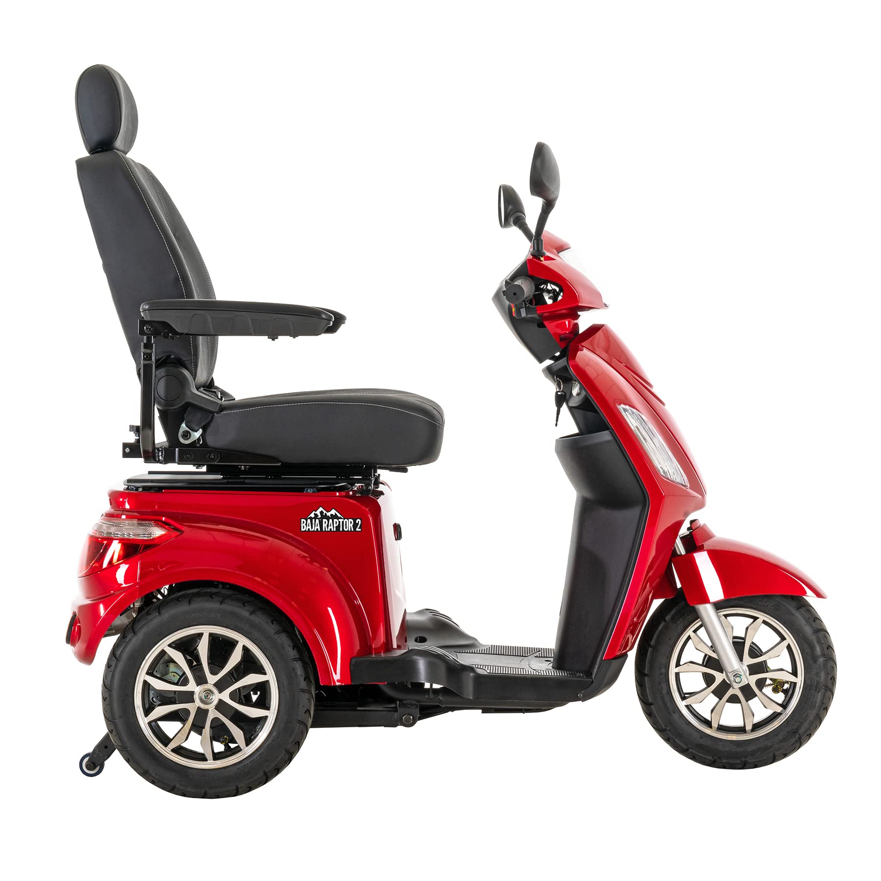 Pride Baja Raptor 2, 3-Wheel Super-Fast Outdoor Scooter, 400 Lbs. Weight Capacity, with 5-Year Extended Warr (Candy Apple Red)