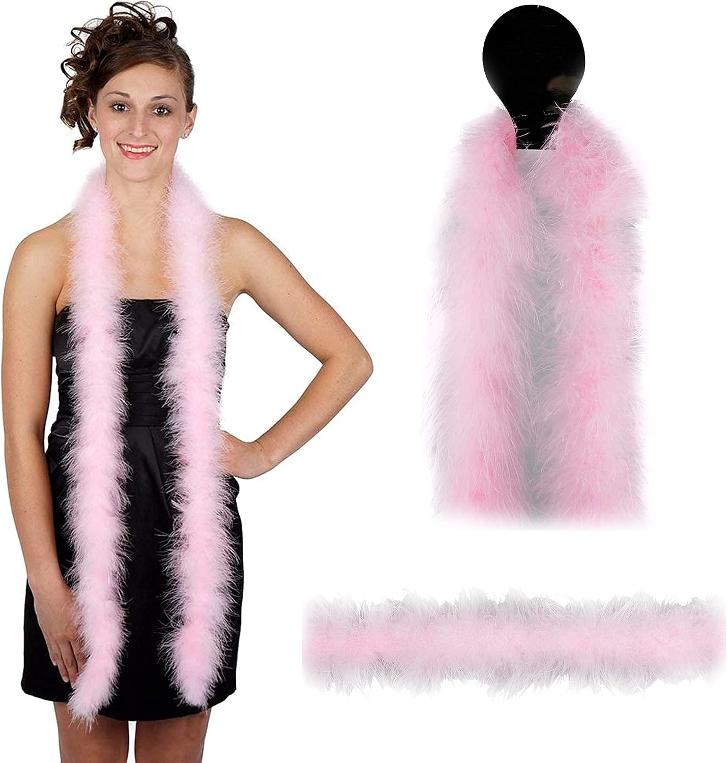 ZUCKER Marabou Feather Boas - Fluffy Costume Accessories, for Halloween Party, Carnival, Crafts, Dancing