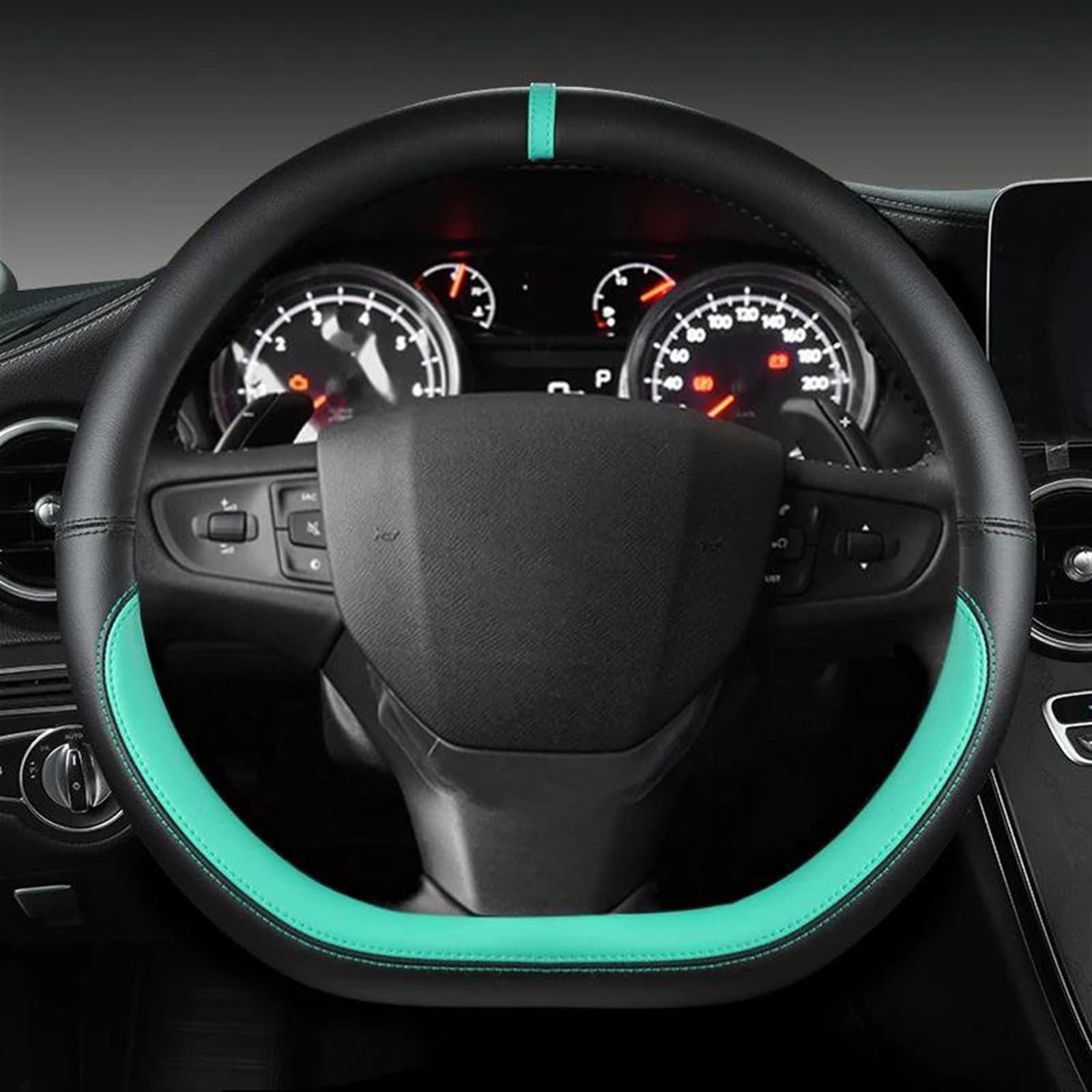 In Pelle Microfibra D Forma Accessori Auto Volante Copertura Trim Per Peugeot Per Viaggiatori 2016 2017 2018 2019(Green)