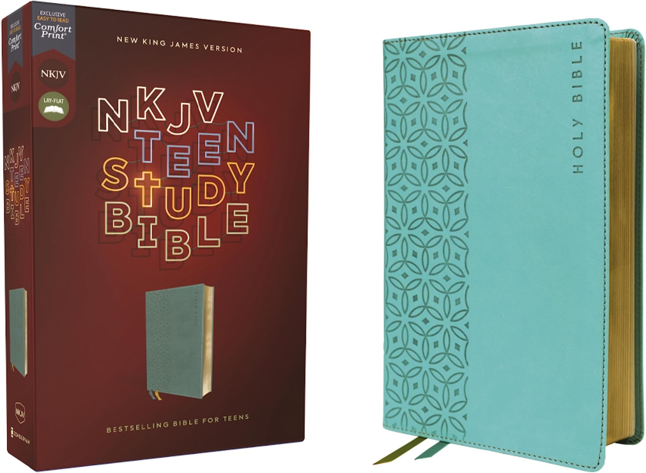 NKJV, Teen Study Bible, Leathersoft, Teal, Comfort Print: NKJV, Teal, Leathersoft, Teen Study Bible, Comfort Print