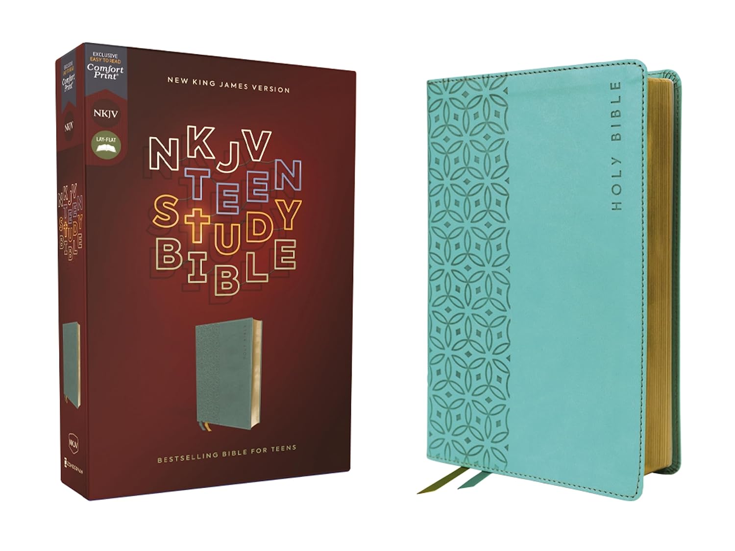 NKJV, Teen Study Bible, Leathersoft, Teal, Comfort Print      Imitation Leather – October 10, 2023
