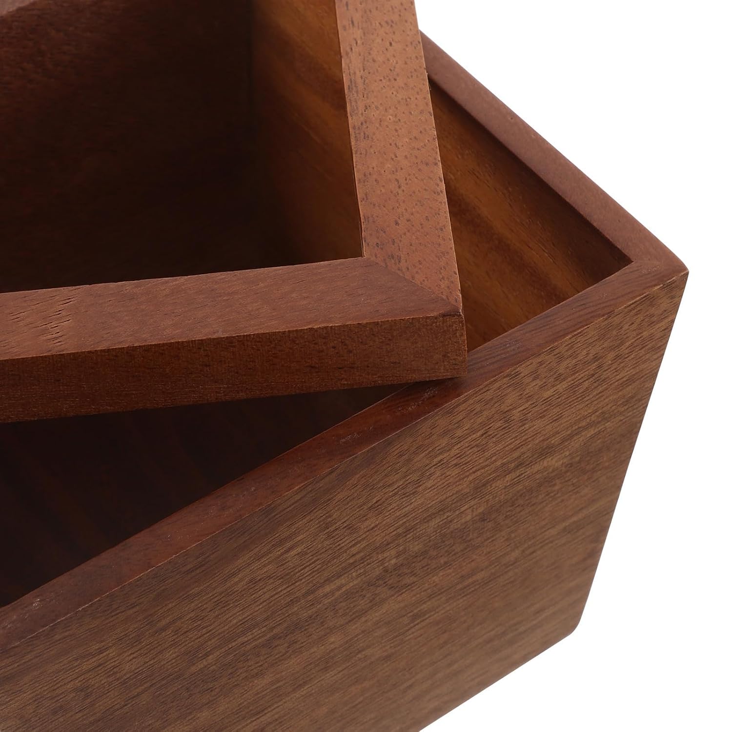 YARNOW Mini Desktop Trash Can with Tight-Fitting Lid for Kitchen Counter Tops and Home Offices, Wood Material Small Table Top Garbage Can 6.22x6.22x4.92in, Prevents Unpleasant Smells