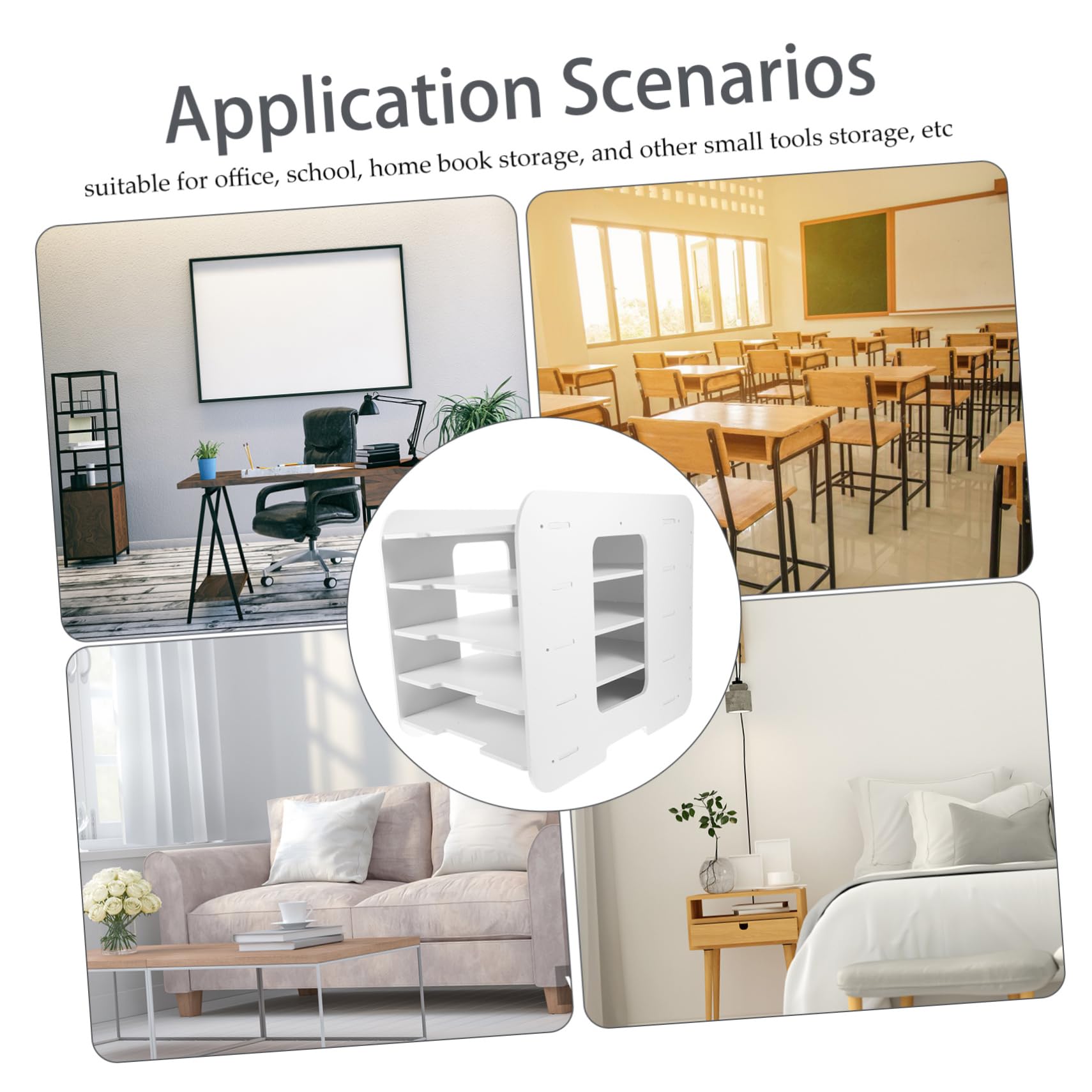 Cartella impilabile da scrivania, in legno e plastica, per ufficio, studio, dormitorio, porta riviste e espositore per documenti, per insegnanti, studenti, impiegati