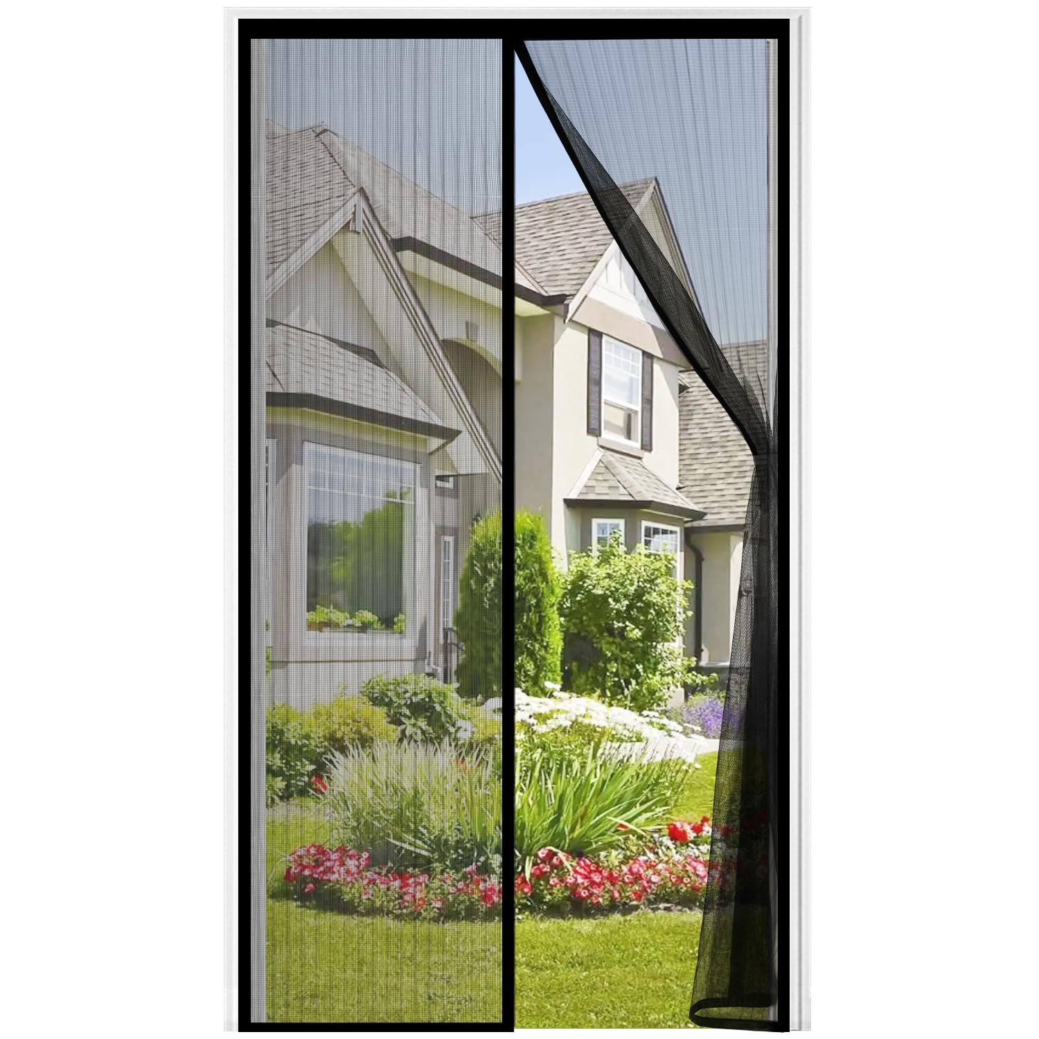 Auxmir Zanzariera Magnetica 90 x 220CM, Tenda Zanzariera Porta Ingresso Cortile, Anti Insetti Traspirante Chiusura Automatica con 30 Magneti