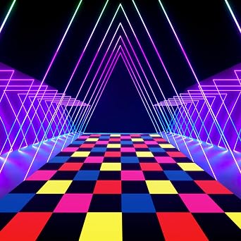 UNICORN ELEMENT Neon Dance Floor Light Up Dance Floor UV Blacklight Reactive Aisle Runners Glow in The Dark,Birthday Disco Neon Party Decoration Supplies 78.7inchx59inch1 Pack...