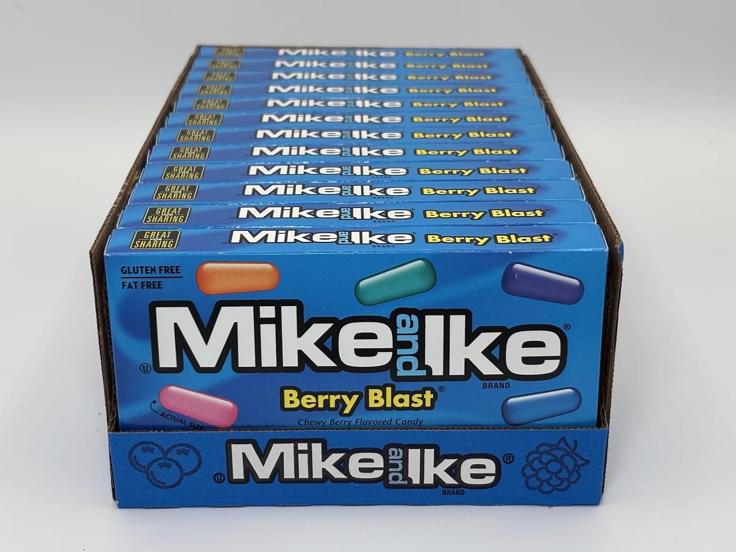 Mike and Ike - Berry Blast Chewy Candy - 12 Pack of 4.25 oz Theater Boxes – Gluten-Free, Fat-Free – Bulk Candy for Movie Nights, Gifts & Vending