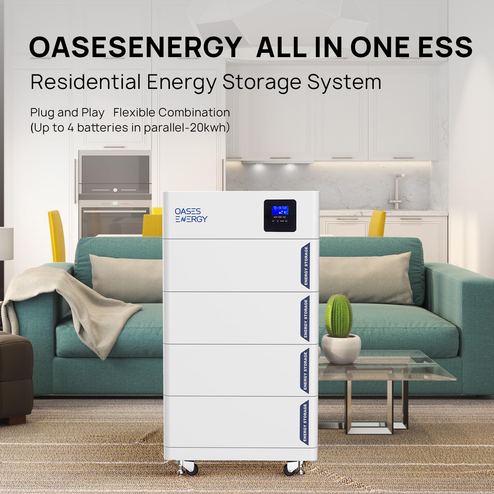 Batteria Al Litio Oasesenergy LiFePO4 48V 50Ah - Compatta, 4000-15000 Cicli, Per SolarE, Camper, Barche - Foto 3