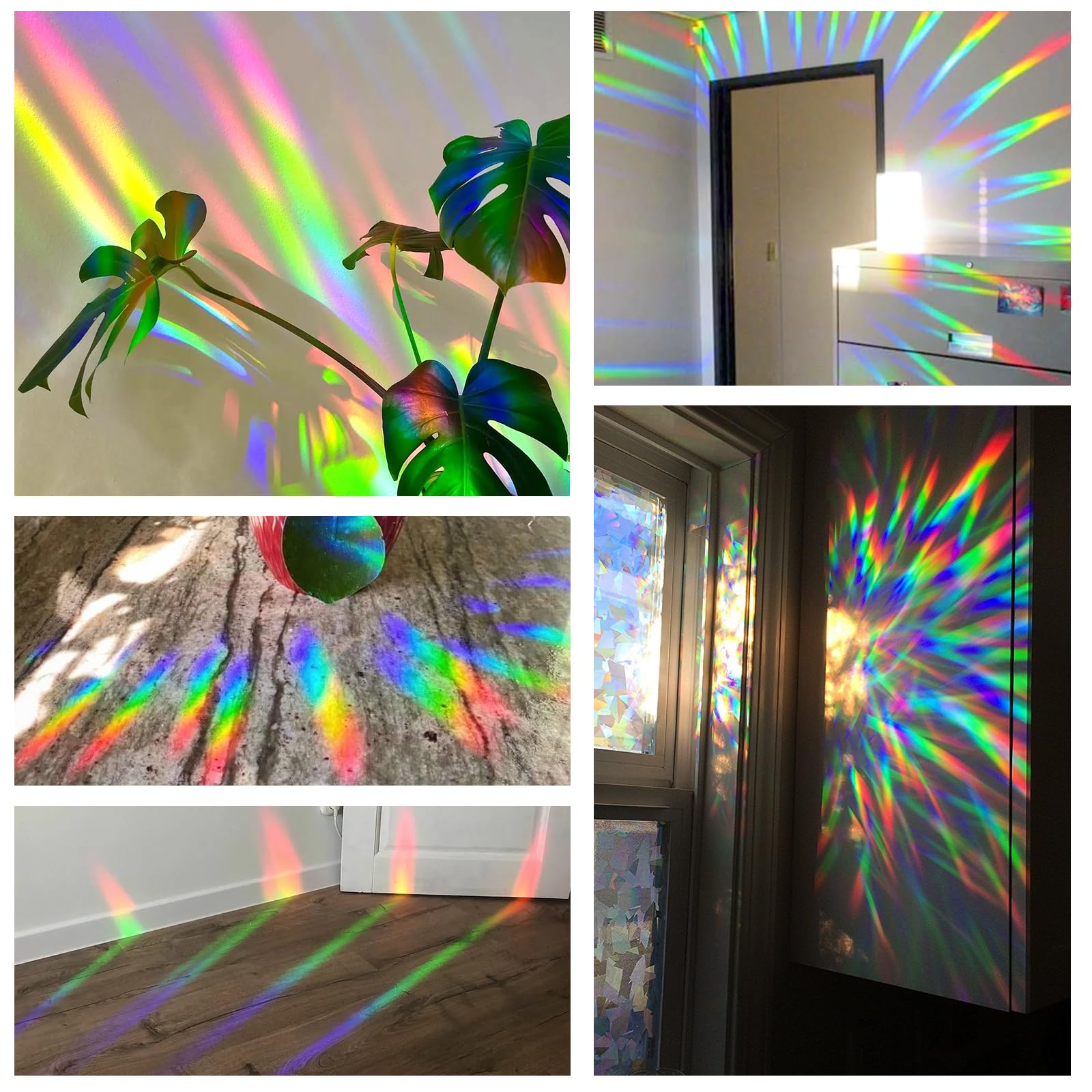 Lot de 39 Suncatcher Sticker, Anti Collision Arc-En-Ciel Fenêtre, Rainbow Prism Autocollant En Verre, Anti-Collision Statique Arc-En-Ciel, Diamètres Variés, Décoration Lumineuse Pour Maison, Bureau