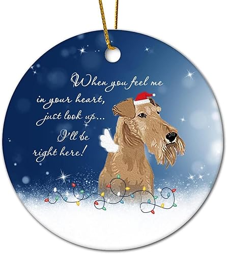 Miniatura 3 de Guangpat Christmas Dog Pet Memorial Ornament No Longer by My Side But Forever in My Heart Ceramic Presa Canario Dog Remembrance Keepsake Christmas