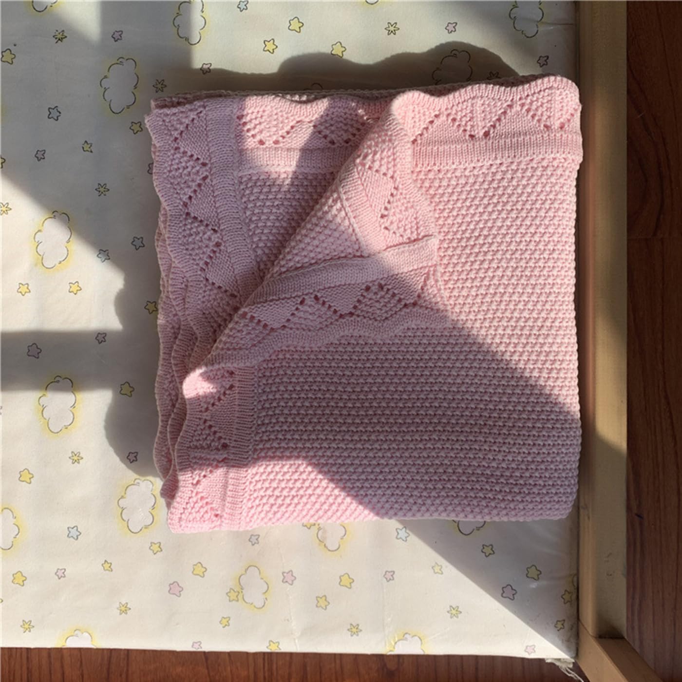 Cotton Knitted Blanket Personalized Embroidered Name Baby Boy Baby Girl Soft Blanket Baby Shower Breathable Stroller Blanket (Embroidered Name)