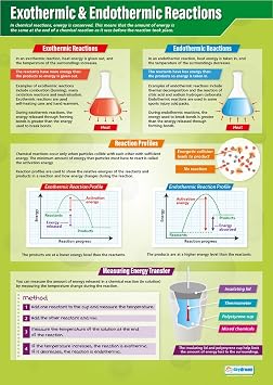 Daydream Education Exothermic & Endothermic Reactions Science Classroom Poster - EXTRA LARGE 33 x 23.5 - Laminated - STEM Middle & High School Class Decor- Wall Charts