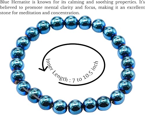 Vista 25 de Amazing Gemstone Crystal Bracelet for Women Men's Gifts - Protection Healing Crystal Bracelet - 8mm Gemstone Beaded Stretchable Bracelet Pulseras