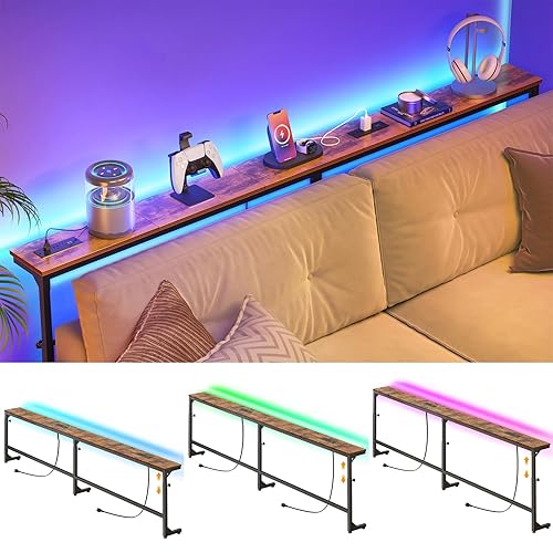 YGEOMER 79in Behind The Couch Table Skinny Adjustable Height Sofa