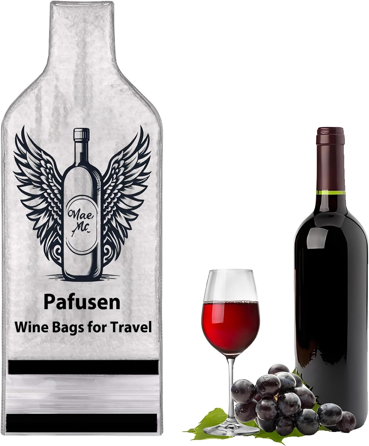 Pafusen Wine Bottle Travel Protector Bags - Reusable, Insulated, Leak-Proof Sleeves for Airplane, Car, Cruise & Luggage