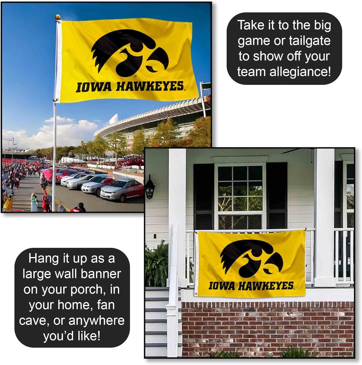 Iowa University Large Gold College Flag