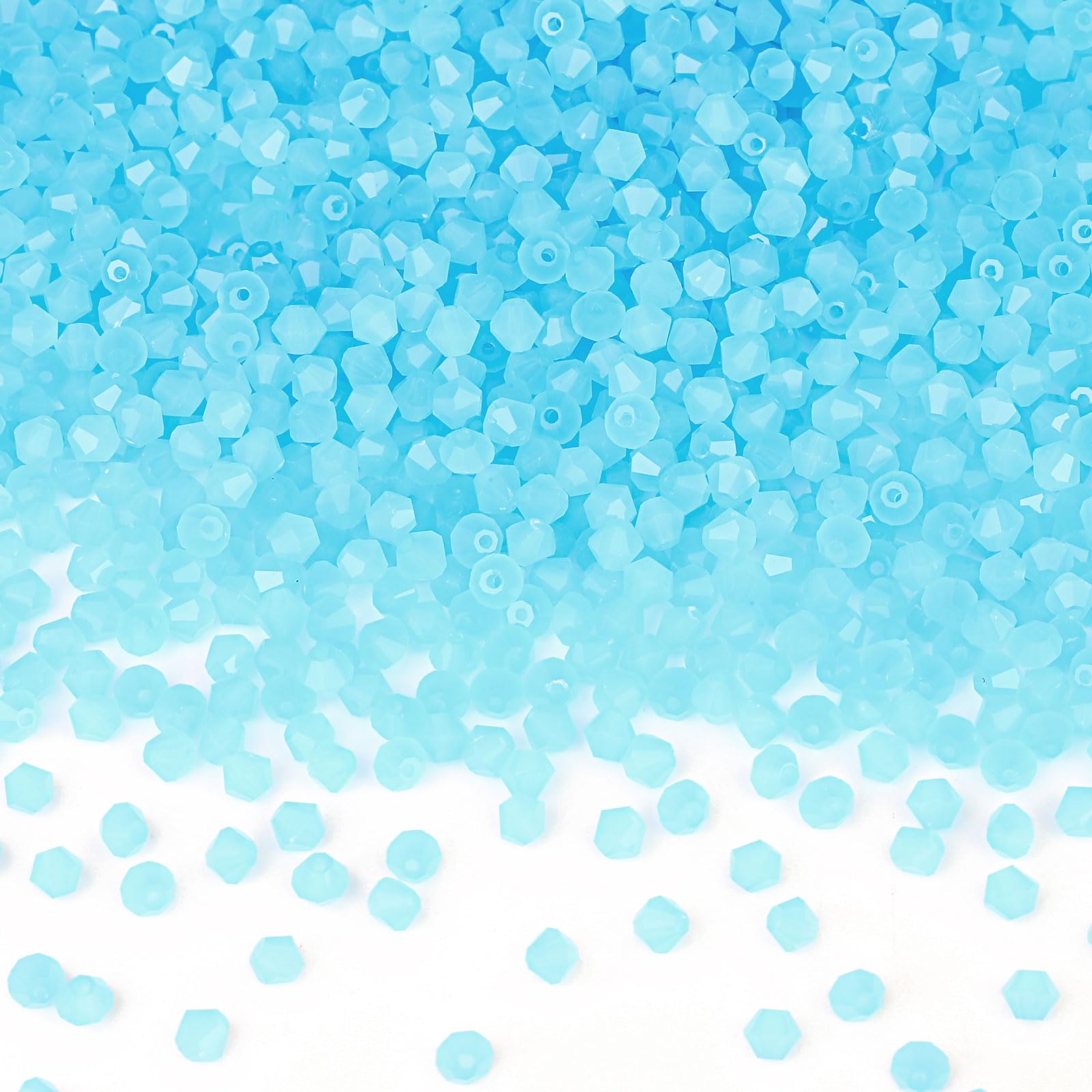 DodoBeads 720 Pcs 4mm Bicone Crystal Beads, Light Cyan Opal, Glass for Jewellery Making, Small for Friendship Bracelets — image 1