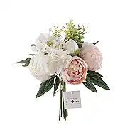 Anna & Alyssa 2 Packs Peonies Artificial Flowers,Mixed Fake Flowers Bouquet,Realistic Silk Floral Arrangements for Wedding,Centerpiece Table,Home Decor (Blush)
