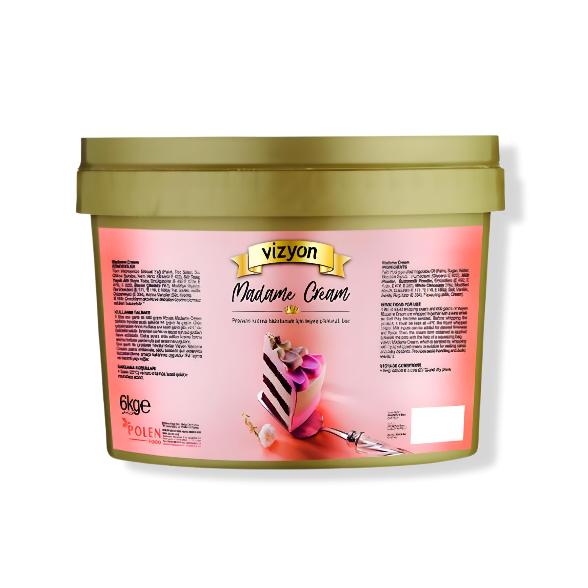 Vizyon Madame Cream White Chocolate Princess Cream Base for High Stability Pastry Cake Filling Professional Whipping Stabilizer 13