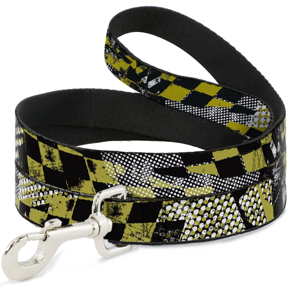 Laisse anti-nœuds sécurisée Buckle Down damier vert pour chien