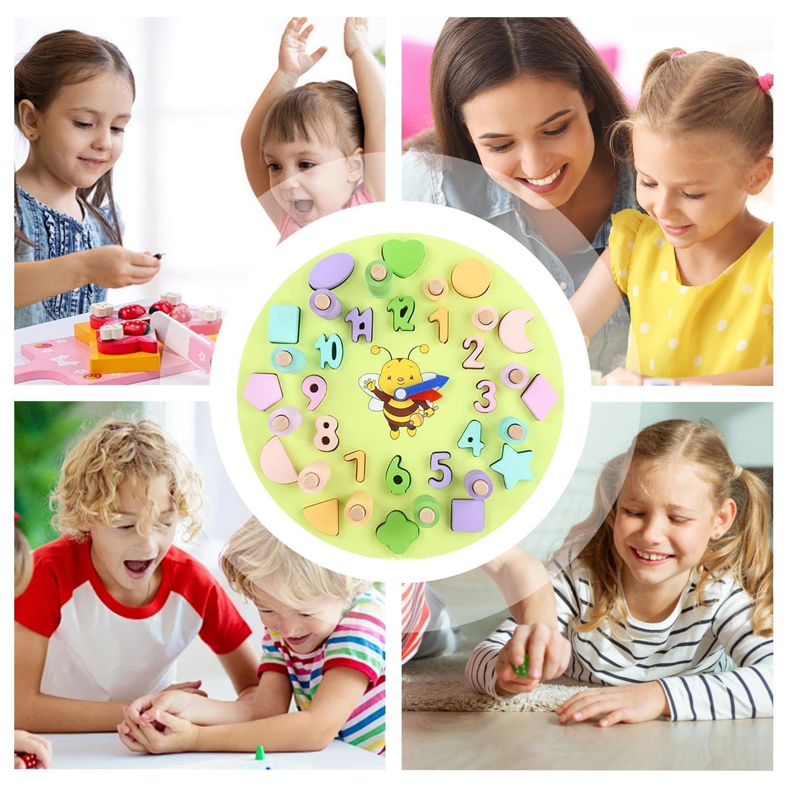 Reloj Educativo, Reloj de Juguete - Juego de emparejamiento de | Formas numéricas de Reloj de Aprendizaje Todo en 1 - Reloj Color Número Matemáticas Material didáctico, Actividades de