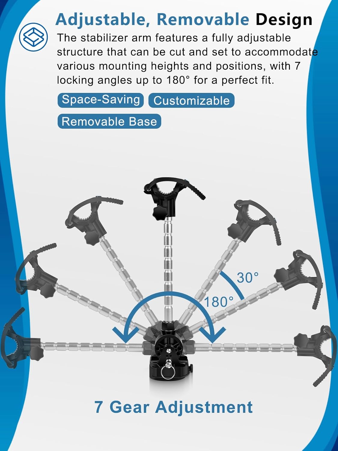 Repalcement for 1862060 MKA-60 Electric Steer Bow-Mount Stabilizer Kit, Trolling Motor Stabilizer Mount For MinnKota Trolling Motors Ulterra, Terrova & PowerDrive, Reduces Bounce and Vibration