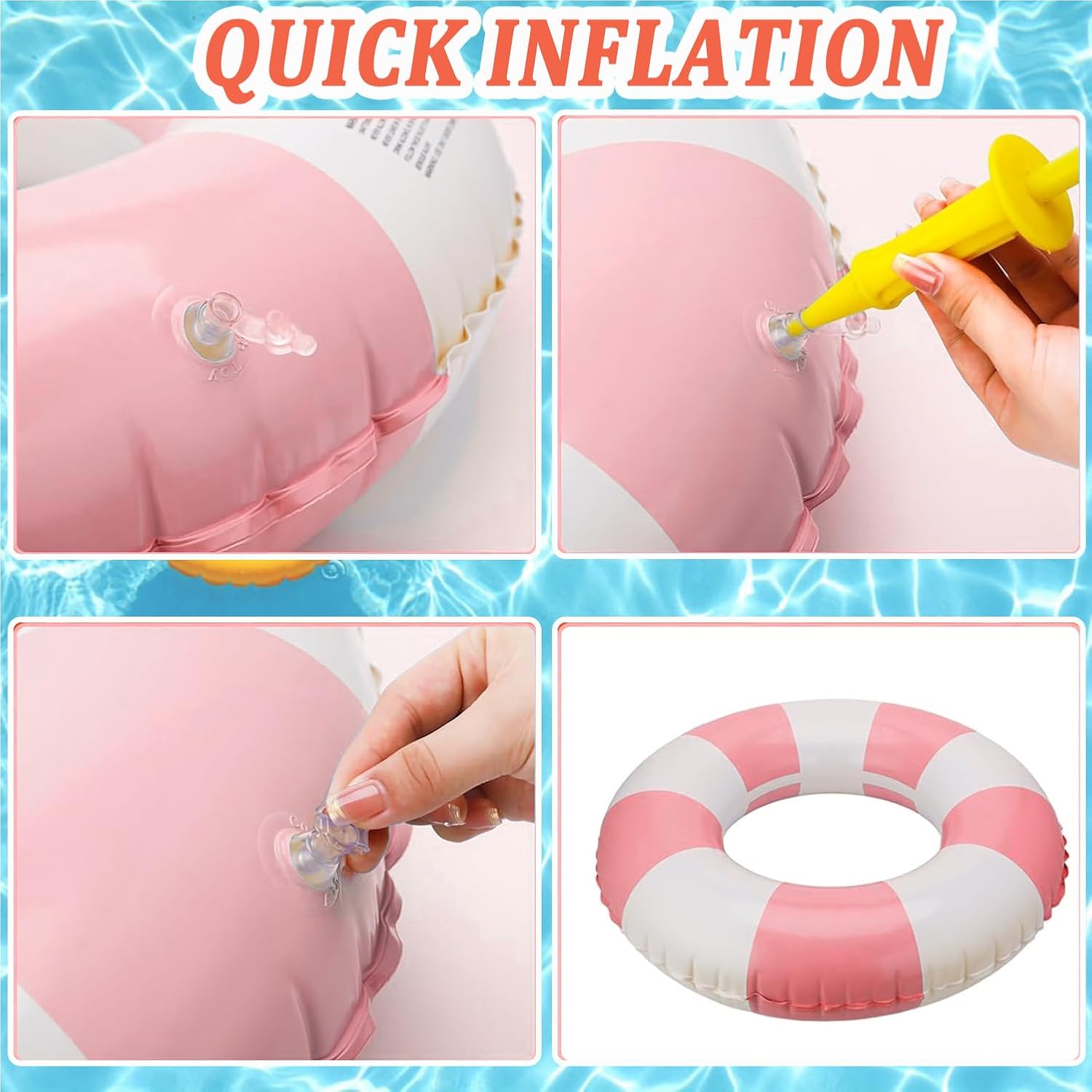 Taeku Inflatable Swimming Ring – Durable Striped Pool Float for Adults, Large Swim Tube for Beach, Summer Water Fun, Perfect for Pool Parties Relaxation image 4