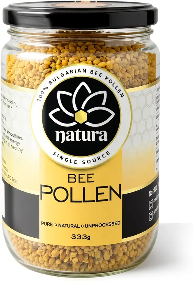 Natura Premium Bienenpollen 333g – 100% Bulgarisch & Roh – Superfood zum Müsli, Joghurt & Smoothie – Natürliche Quelle für Eiweiß, Vitamin E & Folsäure