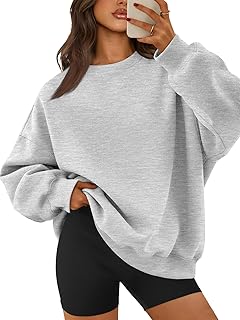 ATHMILE Oversized Sweatshirt for Women Crewneck Fleece Long Sleeve Pullover Hoodies Tops Fall Fashion Outfits Clothes 2023