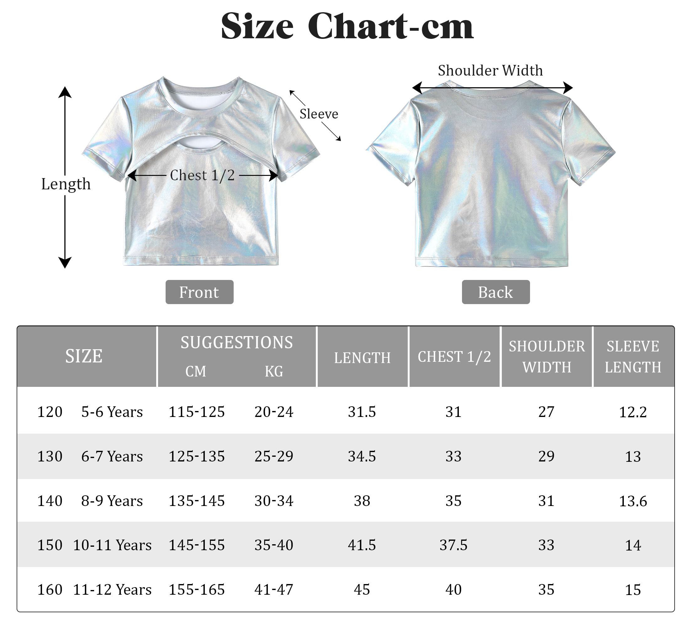 LOLANTA Top Metálico Camisa Danza Niña Jazz Moderno Hip-Hop Brillante para Baile