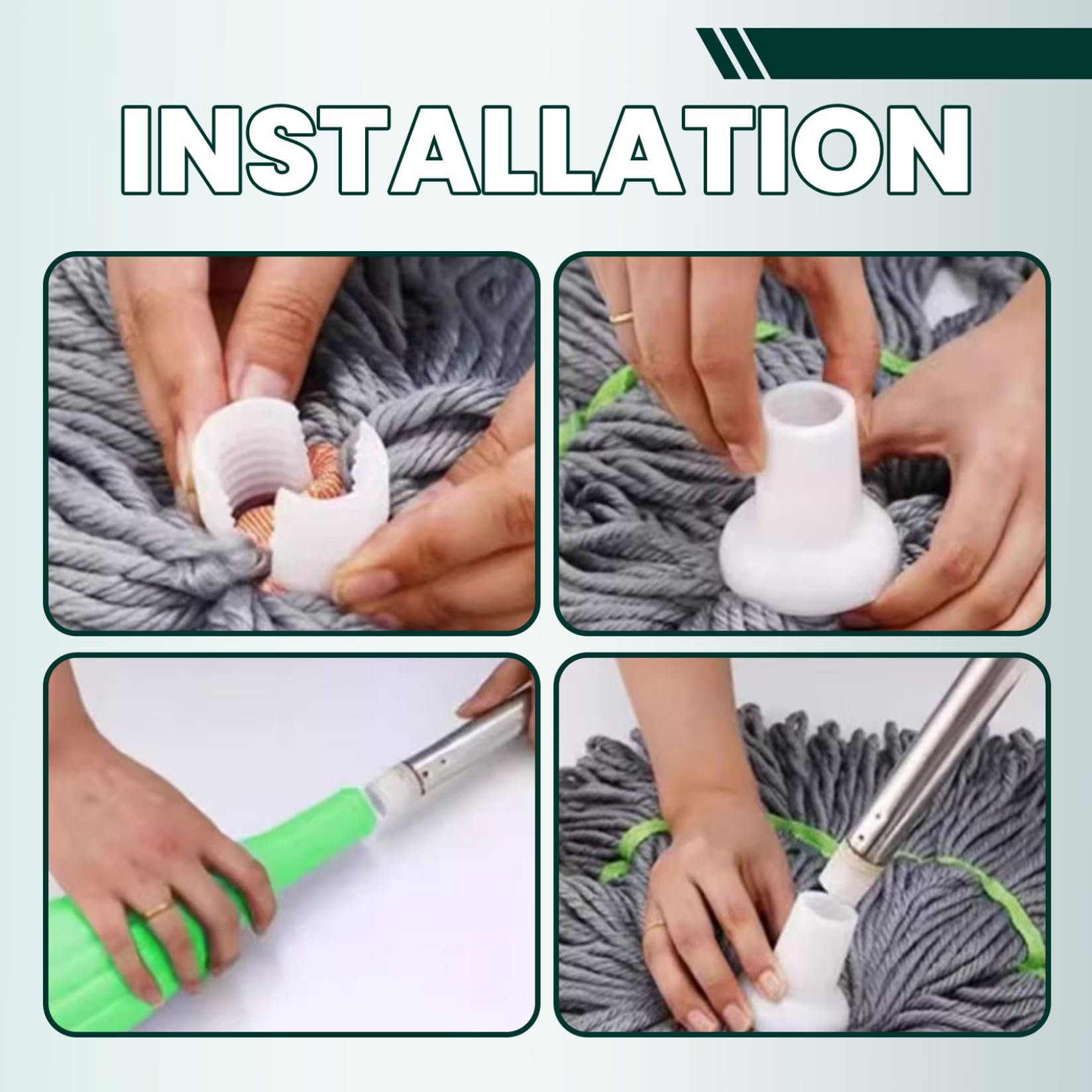 Vadrouille de séchage en Microfibre 2 en 1 avec Recharge tête de 18 Pouces essorage Mains Libres