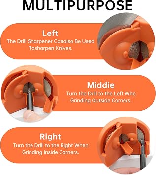 Drill Bit Sharpener Portable Multipurpose Drill Bit Sharpener Tool with 2 Grinding Wheels, Adjustable Angles for HSS, Masonry & Carbide Bits (5/645/8)