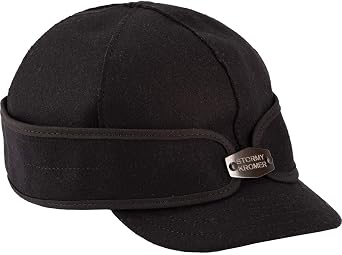 Stormy Kromer The Original Kromer Cap with Hardware - Winter Wool Hat with Earflap Black