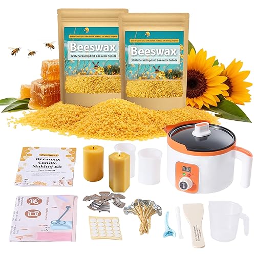 Beeswax Candle Making Kit, 2LB Beeswax Candle Making Supplies with