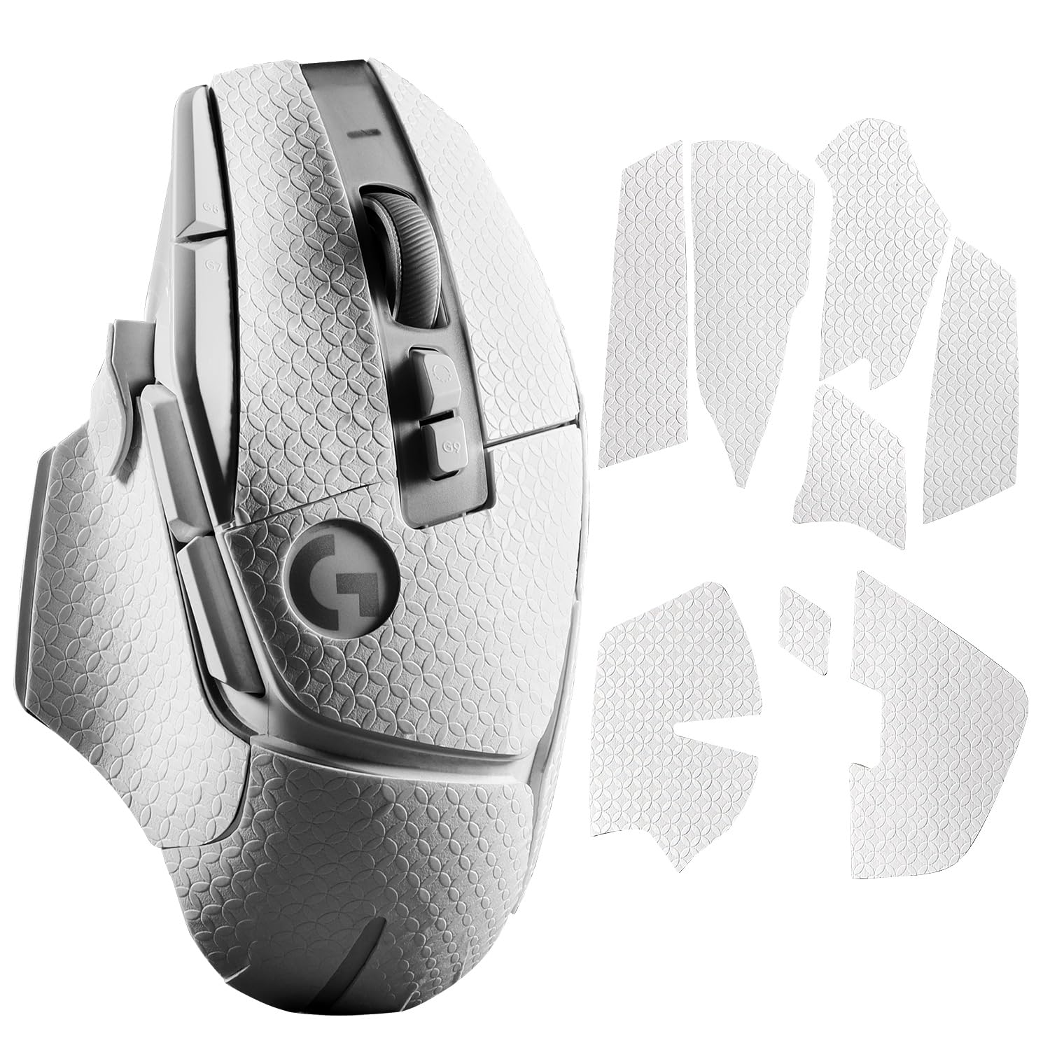 IMMOENUC マウスグリップ テープ は Logicool G502 X Plus & G502 X Lightspeed に適合します 滑り止めグリップテープ マウスアンチスリップテープカット済(ホワイト)