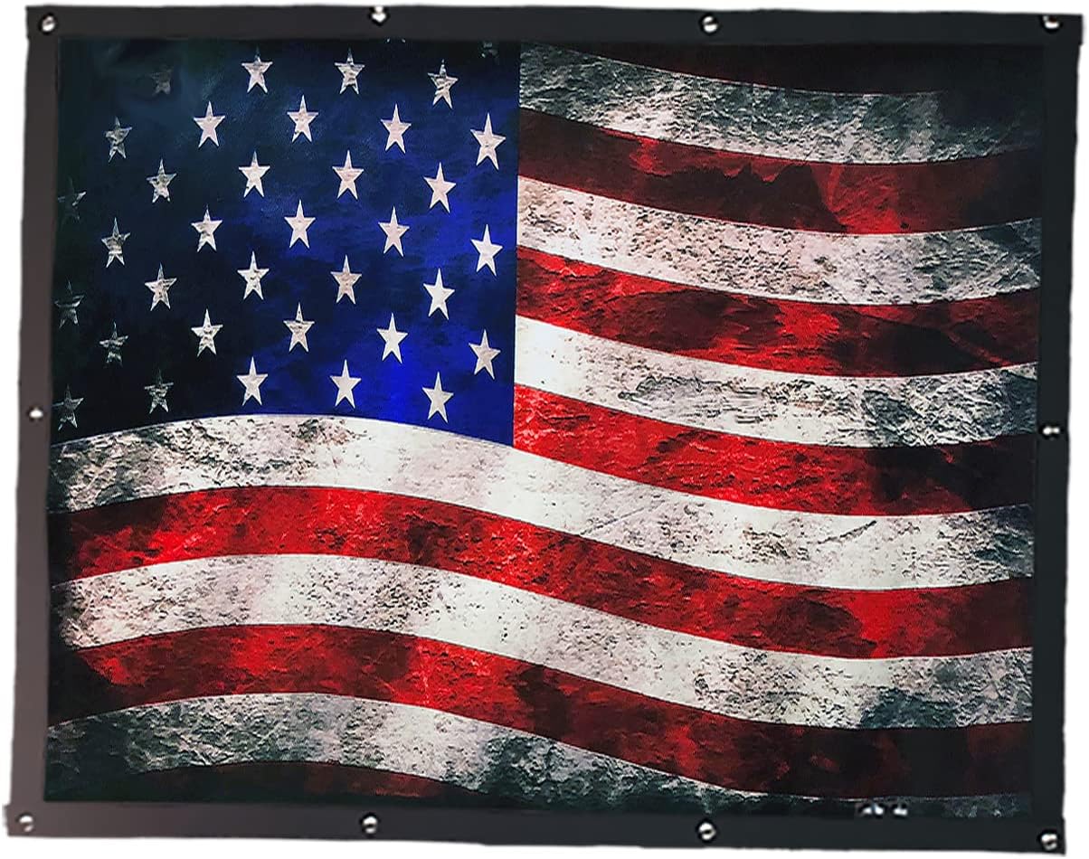 Old Glory Bug Screen for Freightliner CLassic by GrilleAdz® (Mesh Bug Screen with Snap Install Kit)