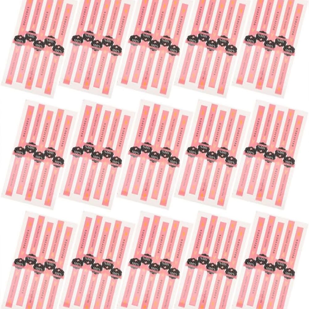 100Pcs Handmade Seal Stickers Self Adhesive Food Baking Seal Stickers Handmade Bakery Stickers Box Sealing Labels for Chocolate Cake Boxes Crafting Packaging (Pink)